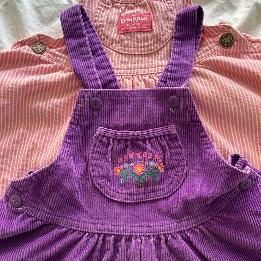 OshKosh B'gosh Purple and Pink Dress Set with Blouse - Picture 2 of 6